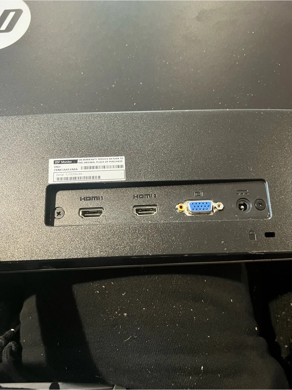 HP Black Screen Monitor with Silver Stand